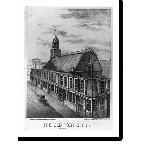 Historic Print, The old post office New York, 16" x 20"