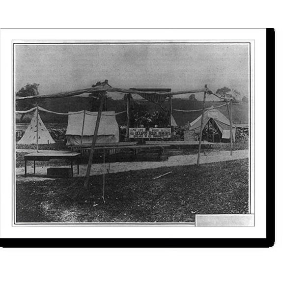 Historic Print, The only known photograph of a Kickapoo Medicine Company Indian Village"; Manchester Depot, Vt., 1885", 16" x 20"