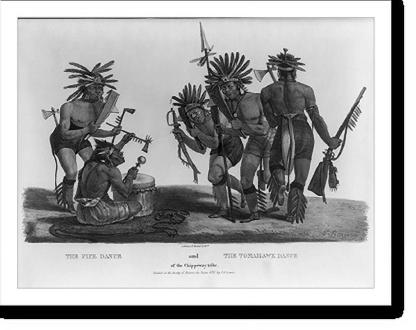 Historic Print, The pipe dance and the tomahawk dance.F. Barinsou