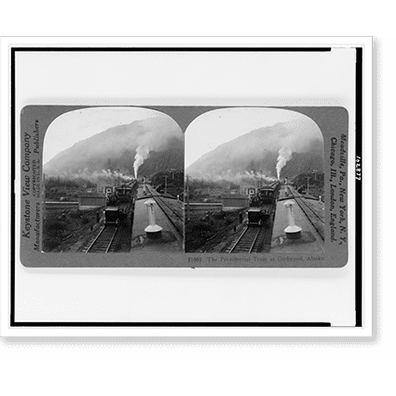 Historic Print, The presidential train at Girdwood Alaska, 16" x 20"