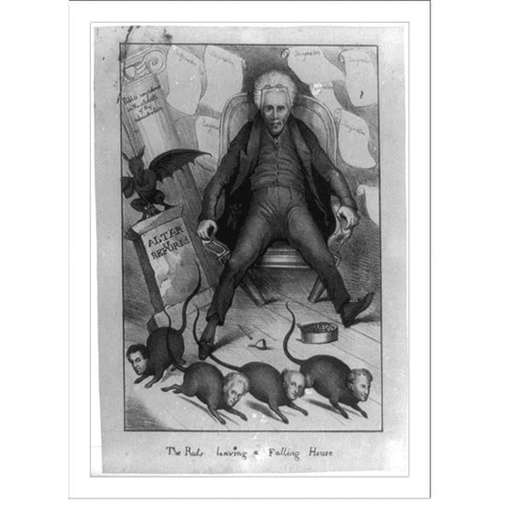Historic Print, The rats leaving a falling house, 18" x 24"