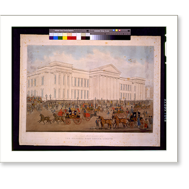 Historic Print, The royal mails departure from the general post office, London.painted by James