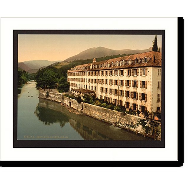 Historic Print, The seminary Bétharram Pyrenees France, 16" x 20