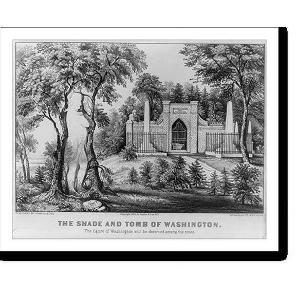 Historic Print, The shade and tomb of Washington: the figure of Washington will be observed among the trees, 18" x 24"