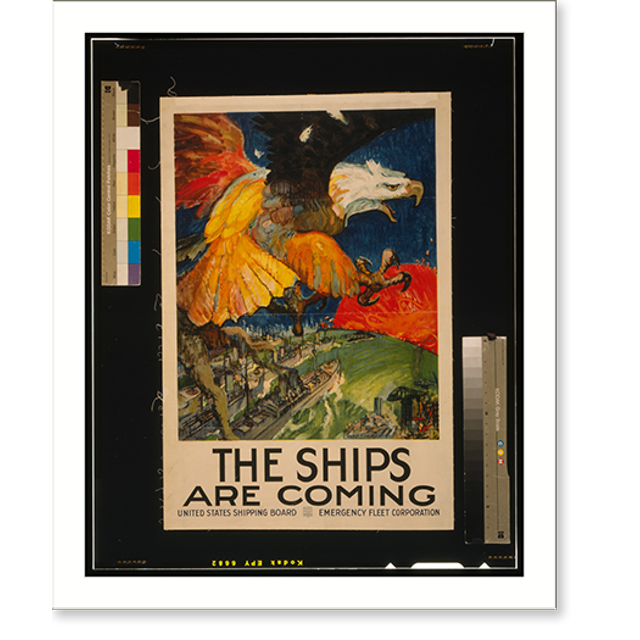 Historic Print, The ships are coming United States Shipping Board