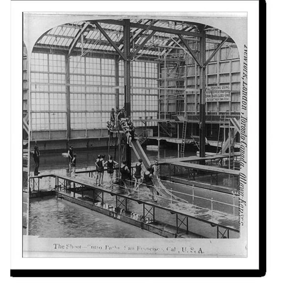 Historic Print, The shoot, Sutro Baths, San Francico, Cal., 18" x 24"