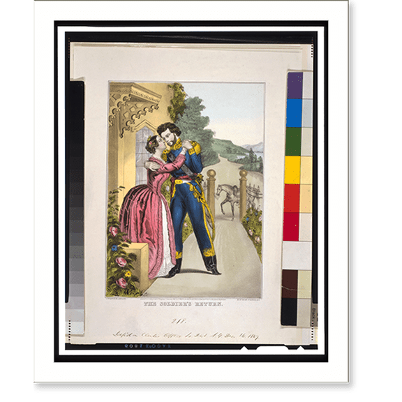 Historic Print, The soldier's return.lith. & pub. by J. Baillie, N.Y. - 2, 16" x 20"