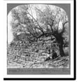 Historic Print, The south wall of the old theater, Sparta, Greece, 16
