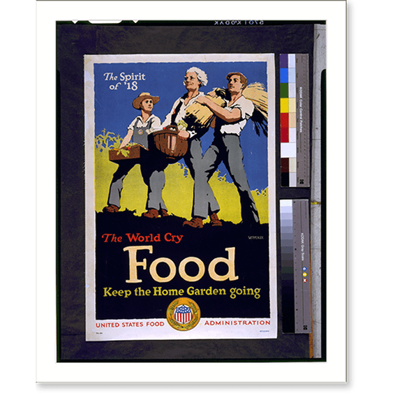 Historic Print, The spirit of '18. The world cry, food. Keep the home garden going.Wm. McKee., 18" x 24"