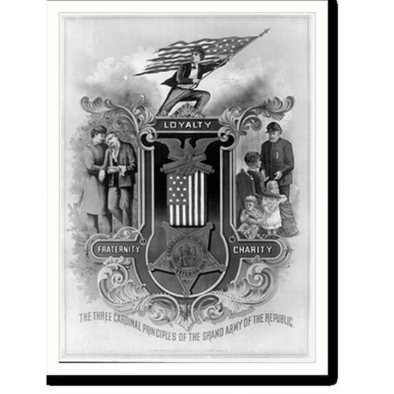 Historic Print, The three cardinal principles of the grand army of the republic, 18" x 24"