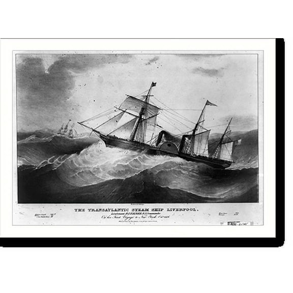 Historic Print, The transatlantic steam ship Liverpool, 18" x 24"