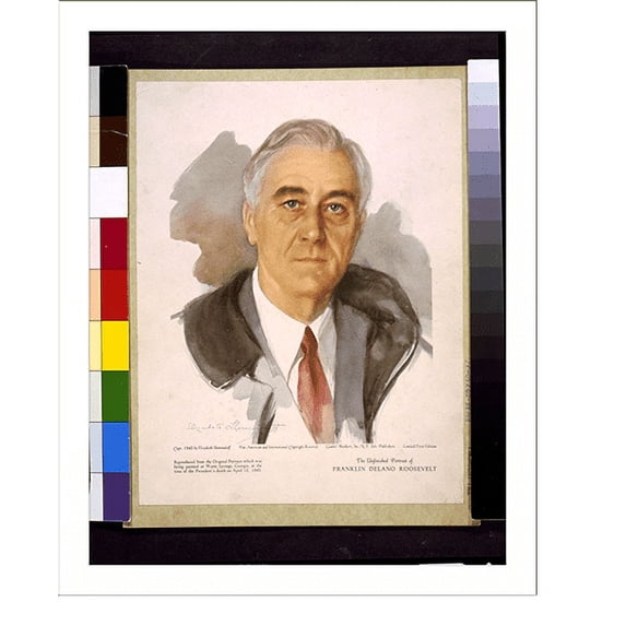 Historic Print, The unfinished portrait of Franklin Delano Roosevelt.Elizabeth Shoumatoff. - 2, 16" x 20"