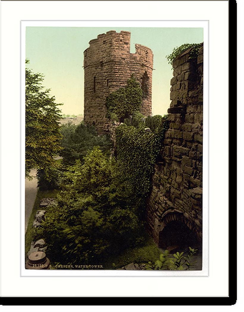 Historic Print, The water tower Chester England, 16" x 20"
