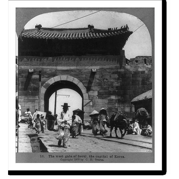 Historic Print, The west gate of Seoul, the capital of Korea, 16" x 20"