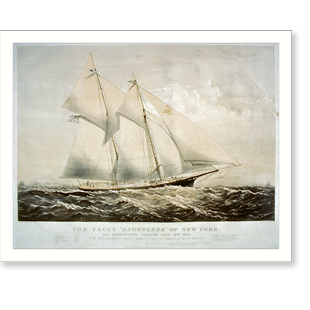 Historic Print, The yacht Dauntless" of New York off Queenstown