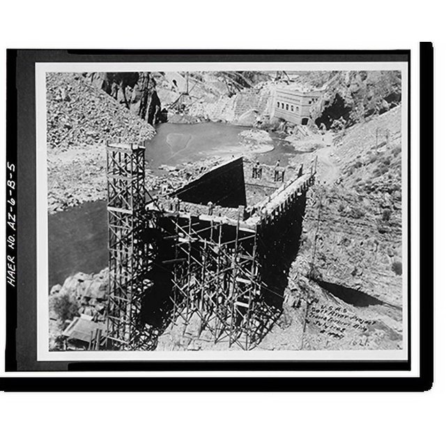 Historic Print, Theodore Roosevelt Dam, Transformer House, Salt River