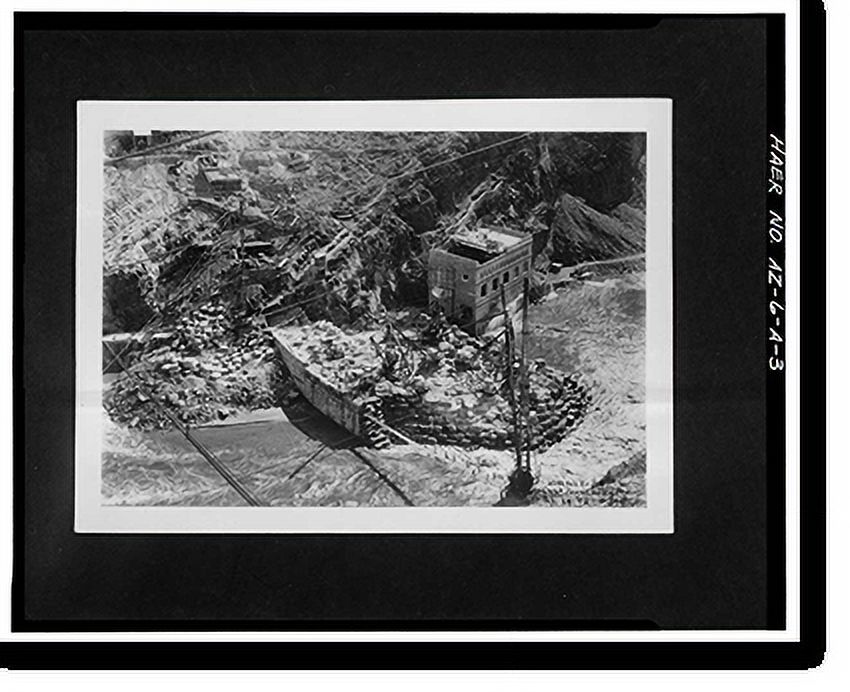 Historic Print, Theodore Roosevelt Dam, Transformer House, Salt River