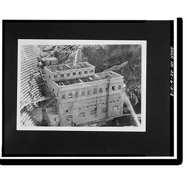 Historic Print, Theodore Roosevelt Dam, Transformer House, Salt River