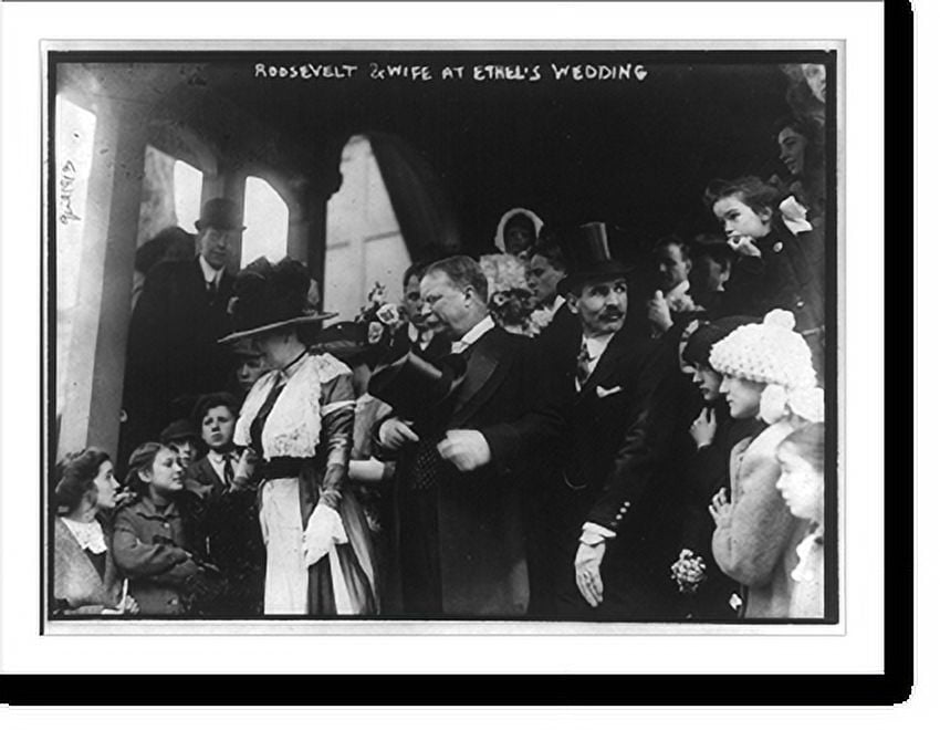 Historic Print, [Theodore Roosevelt, threequarters, standing on steps
