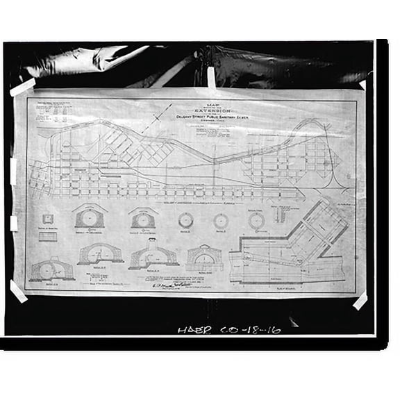 Historic Print, Thirty-first Street Overflow Structure, Thirty-first Street, Denver, Denver County, CO - 16, 16" x 20"