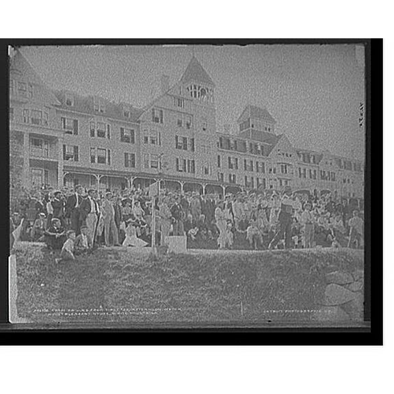 Historic Print, Thom driving from first tee, afternoon match, Mount Pleasant House, White Mountains, 18" x 24"