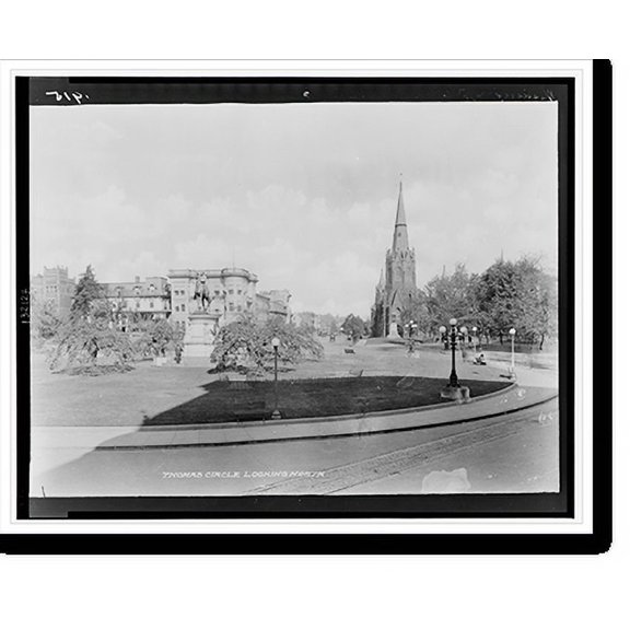 Historic Print, Thomas Circle looking north, 16" x 20"
