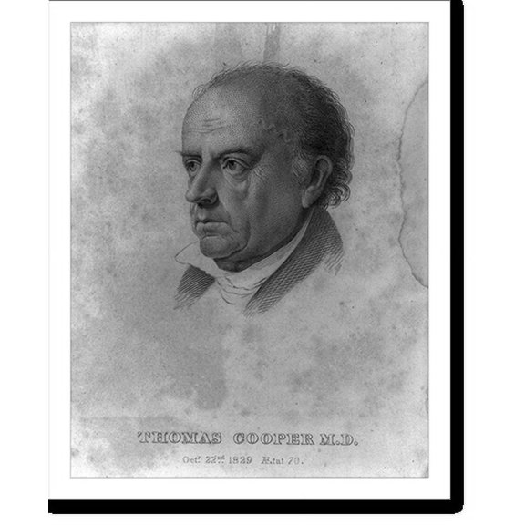 Historic Print, [Thomas Cooper, head portrait, facing left], 18" x 24"