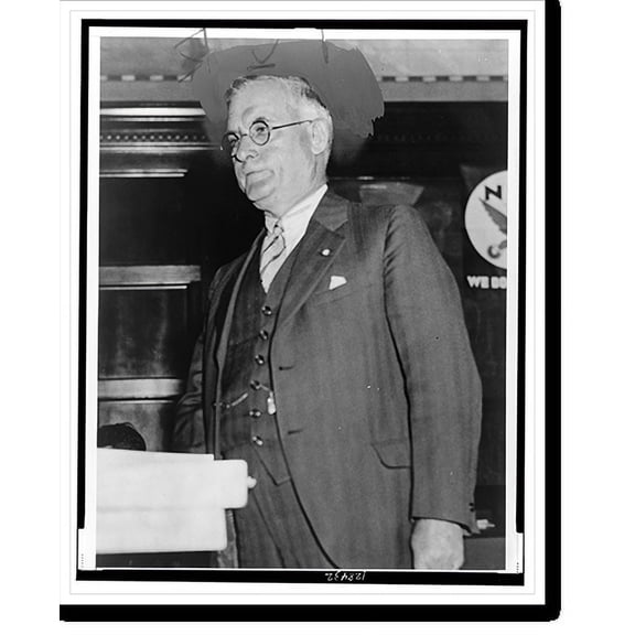 Historic Print, [Thomas F. McMahon, half-length portrait, standing, turned left, addressing the NRA silk code hearing in Washington], 18" x 24"