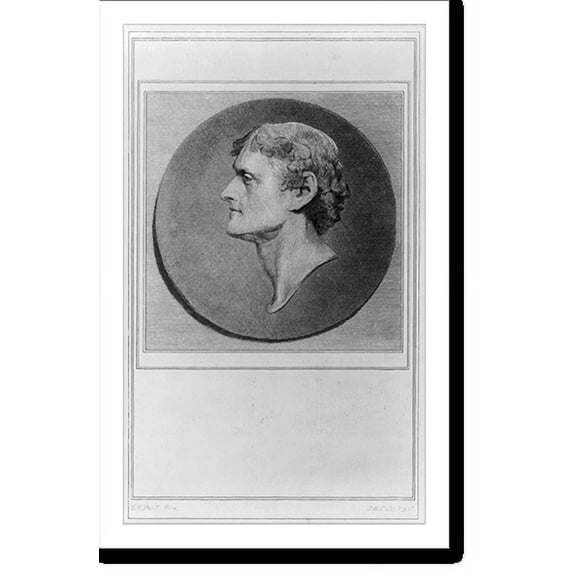 Historic Print, [Thomas Jefferson, head, left profile, Classical Greek style], 16" x 20"