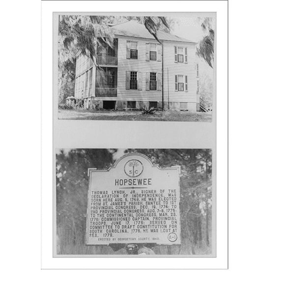 Historic Print, [Thomas Lynch, Jr.], 16" x 20"