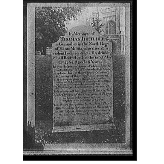 Historic Print, [Thomas Thetcher tombstone, Winchester, England], 16" x 20"