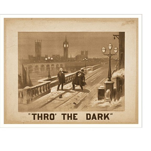 Historic Print, Thro the dark, 16" x 20"