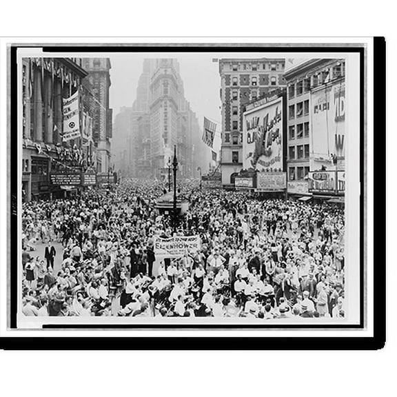 Historic Print, [Throng of Eisenhower supporters converge after parade].World Telegram photo by Dick DeMarsico., 16" x 20"