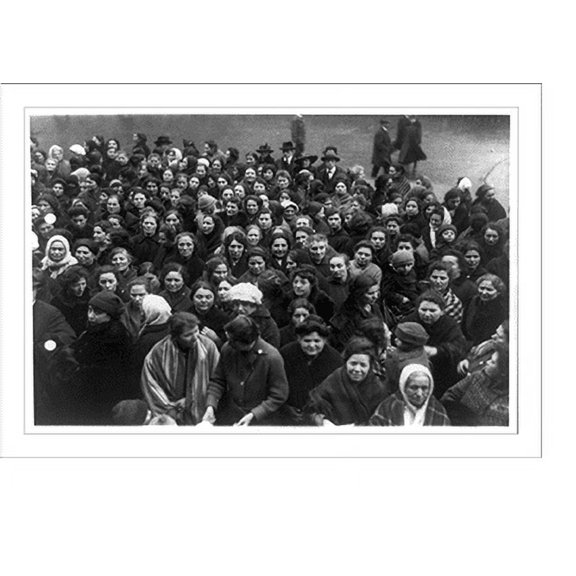 Historic Print, Throng of women charge on New York city hall to demand bread, 16" x 20"