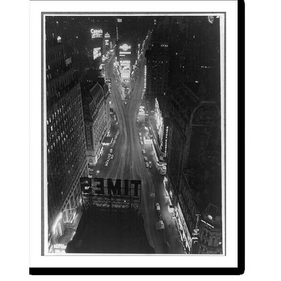 Historic Print, Times Square Canyon at night, New York City, 18" x 24"