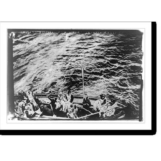 Historic Print, Titanic survivors on way to rescue ship Carpathia, 16
