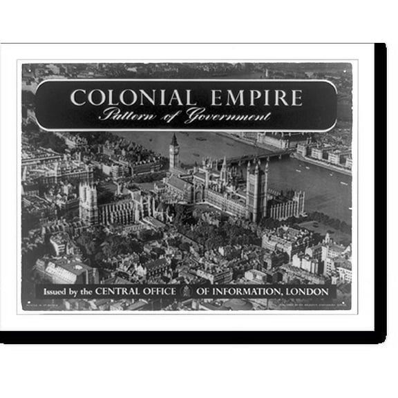 Historic Print, [Title page of album, Colonial empire: pattern of government, showing aerial view of London], 16" x 20"