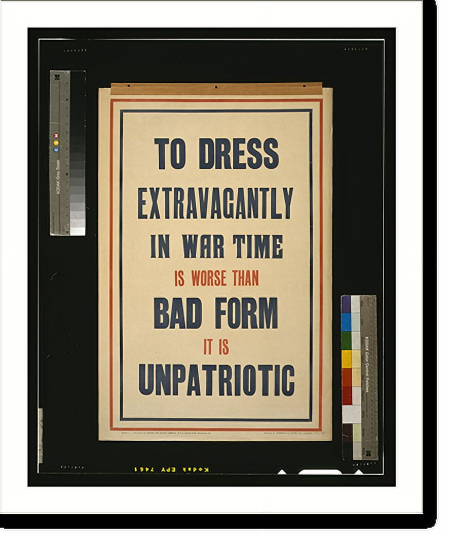 Historic Print, To dress extravagantly in war time is worse than bad