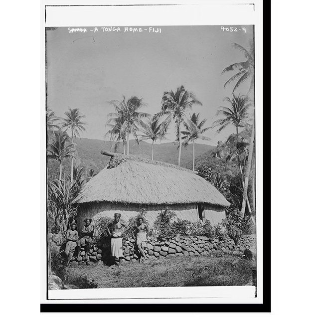 Historic Print, Tonga Home . Fiji, 16" x 20"