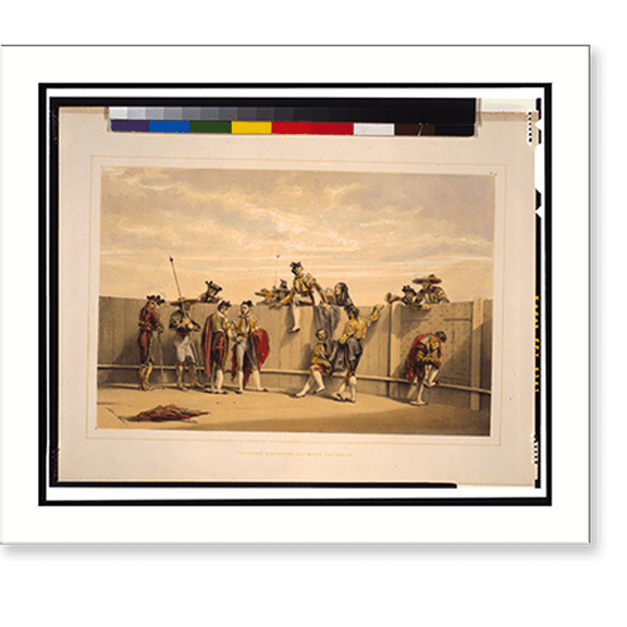 Historic Print, Toreros reposing between the bulls.Lake Price., 16" x 20"