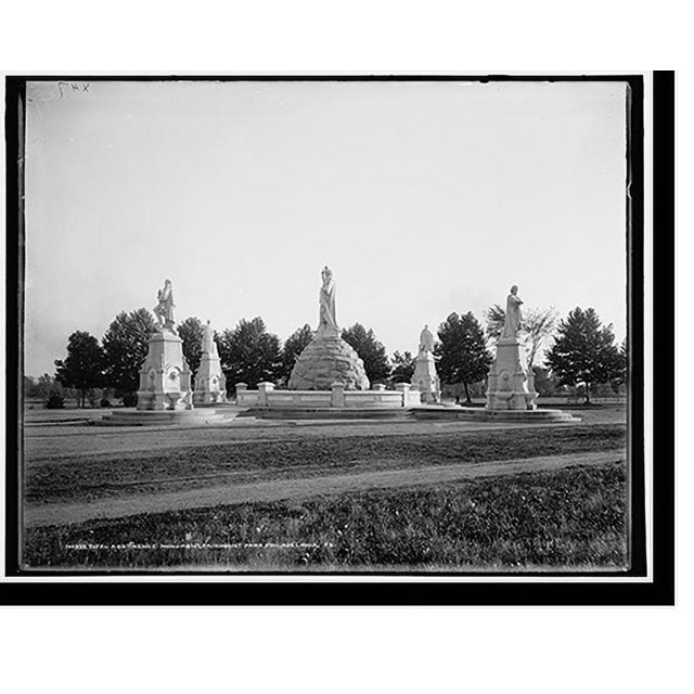 Historic Print, Total Abstinence Monument [i.e. Fountain], Fairmount