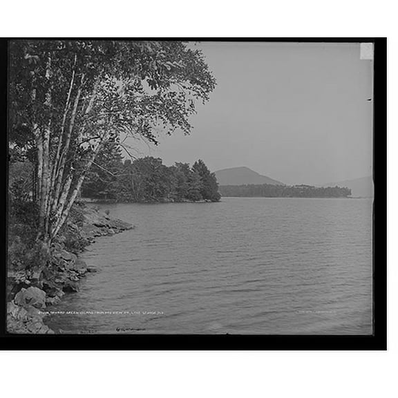 Historic Print, Toward Green Island from Bay View Pt. [Point], LakeGeorge, N.Y., 16" x 20"