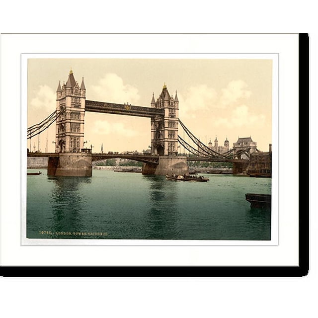 Historic Print, Tower Bridge III. (open) London England, 16" x 20