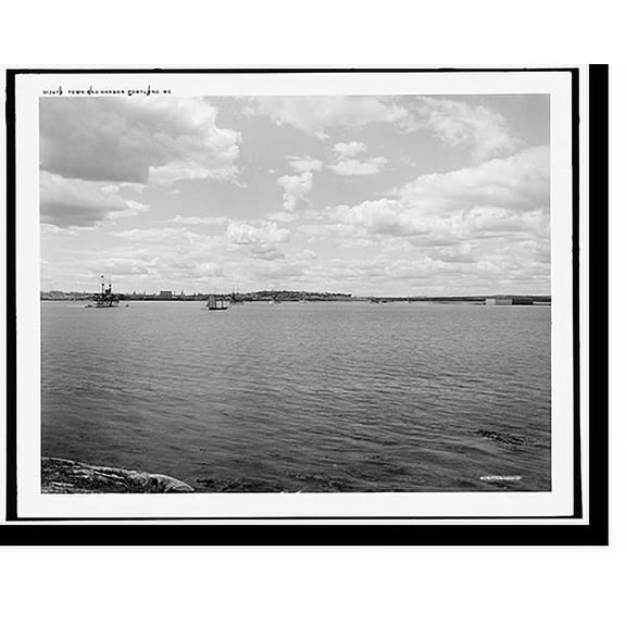 Historic Print, Town and harbor, Portland, Me., 18" x 24"