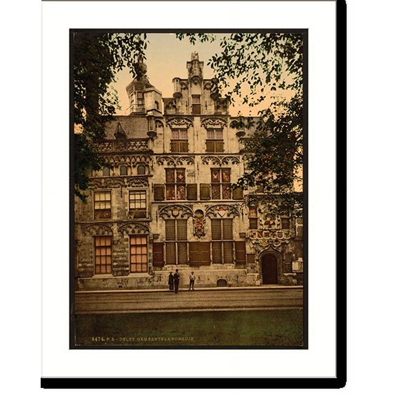 Historic Print, Town hall (Stadthuis) Delft Holland - 2, 16" x 20"