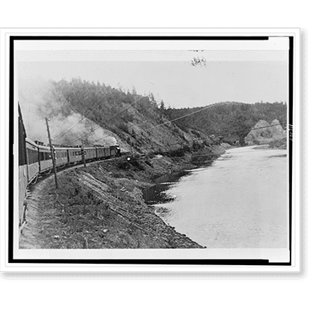 Historic Print, [Trans-Siberian Express speeds eastward beside mountain stream toward Vladivostok], 18" x 24"