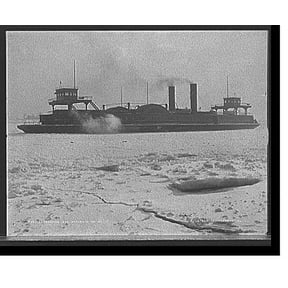 Historic Print, Transfer Str. Ontario in the ice, 16" x 20"