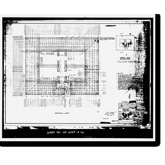 Historic Print, Travis Air Force Base, Building No. 925, W Street, Fairfield, Solano County, CA, 18" x 24"
