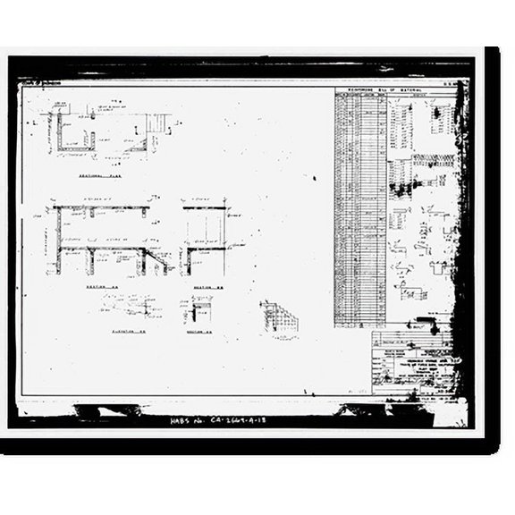 Historic Print, Travis Air Force Base, Building No. 925, W Street, Fairfield, Solano County, CA - 3, 16" x 20"