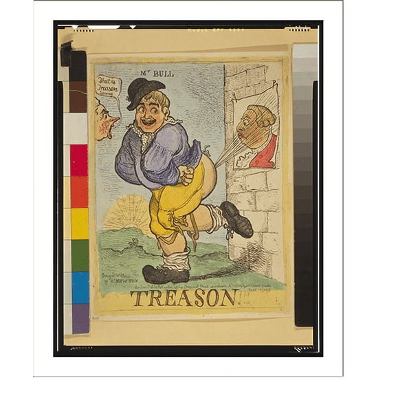 Historic Print, Treason!!!.designed & etch'd by Rd. Newton., 16" x 20"